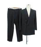エルメネジルドゼニア Ermenegildo Zegna スーツ セットアップ 上下 テーラードジャケット ダブル 総裏地 ミドル丈 スラックスパンツ ロング丈 チャコールグレー /HO48 ■GY61
