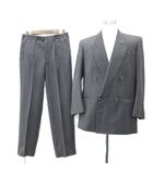 エルメネジルドゼニア Ermenegildo Zegna スーツ セットアップ 上下 テーラードジャケット ダブルボタン ミドル丈 スラックスパンツ ロング丈 グレー /YS13 ■GY61