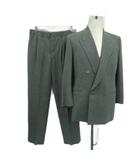 エルメネジルドゼニア Ermenegildo Zegna スーツ セットアップ 上下 テーラードジャケット ダブル ミドル丈 スラックスパンツ ロング丈 グレー /HO46 ■GY61