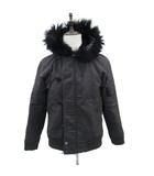 ショット SCHOTT N-2B フライトジャケット 中綿 ミドル丈 ラクーンファー フード 38 M 黒 ブラック /SM12 ■GY61