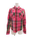 ラルフローレン RALPH LAUREN ウエスタンシャツ ブラウス リネン混 9 長袖 ピンク チェック柄 /GV ■GY53