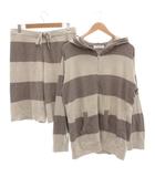 ジェラートピケオム GELATO PIQUE HOMME セットアップ ルームウエア ジップアップパーカー ハーフパンツ イージー F グレー ボーダー /GV ■GY53