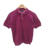 ラルフローレン RALPH LAUREN ポロシャツ ニット 半袖 L 紫 パープル ロゴ刺繍 /FF ■GY53