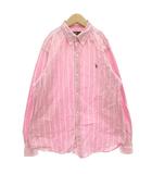 ラルフローレン RALPH LAUREN オックスフォード ボタンダウンシャツ 長袖 BD カジュアル ストライプ ポニー刺繍 160A ピンク 白 ホワイト /GV ■GY53
