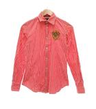ラルフローレン RALPH LAUREN シャツ 長袖 刺繍 ストライプ 6 赤 レッド 白 ホワイト /JS ■GY53