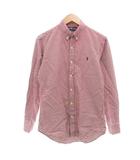 ラルフローレン RALPH LAUREN Slim Fit ボタンダウンシャツ BD ギンガムチェック柄 M レッド オフホワイト /UO ■GY53