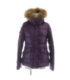 ダウンジャケット 長袖 総裏地 ジップアップ ロゴ ファー付きフード 38 S 紫 /MQ