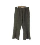 白タグ フレアパンツ ジップフライ ロゴ グレンチェック 42 茶 ブラウン /MQ