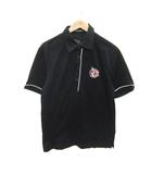 ポロシャツ 半袖 4 LL 黒 ブラック Bugs Bunny バックスバニー ワッペン 刺繍 /SY38 ■GY61