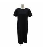 クレージュ courreges ブラックフォーマル ワンピース 11A3 黒 ブラック 半袖 ラウンドネック ロング丈 /YS20 ■GY61