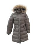  ベネトン BENETTON ダウンコート ロング丈 2WAY フード付き ファー 42 XL 大きいサイズ カーキ /SM35 ■GY61