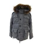  ジープ JEEP ダウンジャケット XL グレー カシミヤ スタンドカラー ファーフード付き 2way ミドル丈 /YS11 ■GY61