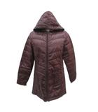  ダウンジャケット ロング丈 M レッドブラウン 赤茶色 フード付き /SM4 ■GY61