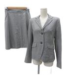 セオリー Theory スーツ セットアップ 上下 テーラードジャケット ミドル丈 シングルボタン 総裏地 フレアスカート ひざ丈 M 2 グレー /NM10 ■GY61