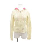  シャーロット ロンソン charlotte ronson ニットパーカー ウール S 白 ホワイト フード付き ケーブル編み 長袖  /SJ ■GY58