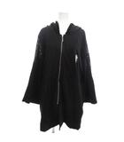  NieR CLOTHING パーカー F ロゴ刺繍 黒 ブラック フード付き 長袖 袖レース /KR ■GY58