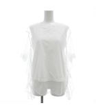 アダムエロペ Adam et Rope' ギャザーチュールトップス カットソー レイヤード ノースリーブ F 白 ホワイト /YJ ■GY61