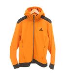 アディダス adidas ジップパーカー ジャケット ブルゾン ロゴ 裏起毛 オレンジ H56357 /JS ■GY61