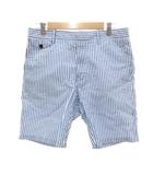 バーバリー BURBERRY ショートパンツ シアサッカー ストライプ 48 ライトブルー 白 ホワイト /JS ■GY61
