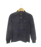 ラルフローレン RALPH LAUREN GOLF 長袖ポロシャツ M 黒 ブラック ボーダー ロゴ刺繍 /AO2 ■GY60