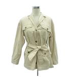 プラステ PLST ミリタリージャケット ミドル丈 M ベージュ リボンベルト /HO10 ■GY58