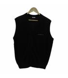 ニットべスト 4 L 黒 ブラック Vネック /HO27 ■GY58