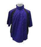 ミズノ MIZUNO スポーツウェア ウィンドブレーカー プルオーバー LL 紫 パープル 半袖 ハーフジップ 切替 /SM42 ■GY59