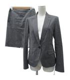 アイシービー iCB スーツ セットアップ テーラードジャケット ミドル丈 シングルボタン フレアスカート ひざ丈 スリット 上下 上11 下9 チャコールグレー /SY46 ■GY58