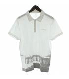 ポロシャツ 半袖 L 白 ホワイト プリント /KW ■GY58