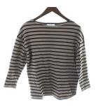 イエナ IENA バスクシャツカットソー 七分袖 ボートネック F ブラウン ボーダー /KW ■GY58