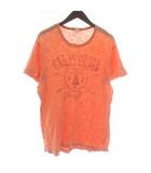 チャンピオン CHAMPION Tシャツ カットソー 半袖 クルーネック プリント S オレンジ /XZ ■GY57