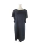 ユナイテッドアローズ UNITED ARROWS ワンピース 38 紺 ネイビー 半袖 フレアスリーブ 光沢感 /AO7 ■GY60