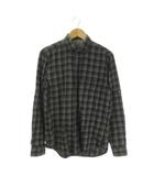 カジュアルシャツ 長袖 S グレー チェック コットン /AO3 ■GY60