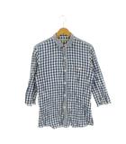 ジャーナルスタンダード JOURNAL STANDARD シャツ 七分袖 L 青 ブルー チェック柄 切り替え /AH29 ■GY60