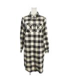 イエナ IENA ネルシャツワンピース ひざ丈 長袖 チェック ベージュ 黒 ブラック /MN11 ■GY60