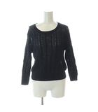 マーガレットハウエル MARGARET HOWELL ニット カットソー サマーニット ケーブル編み 麻 リネン 2 M 黒 ブラック /KW ■GY60