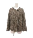 イエナ IENA ジャケット ノーカラー ウール 黒 ブラック ベージュ /NL ■GY60