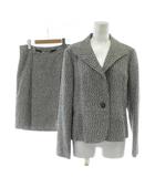 インディヴィ INDIVI セットアップ 41 白 ホワイト 黒 ブラック ミックス調の織り柄 テーラードカラー 長袖 /PP ■GY60