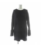 アーバンリサーチ ドアーズ URBAN RESEARCH DOORS ニットワンピース ウール One 黒 ブラック ラウンドネック 長袖 リブ編み /PP ■GY60