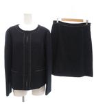 インディヴィ INDIVI セットアップ フォーマル ジャケット 41 スカート 42 総裏地 ひざ丈 紺 ダークネイビー 春秋 /AE ■GY60