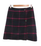 イエナ IENA ラップスカート ミニ丈 チェック柄 34 紺 ネイビー /NL ■GY59