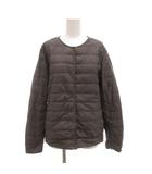 美品 ダウンジャケット XL ノーカラー ダークグレー /AE ■GY59