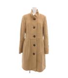 美品 コート アンゴラ 2 ベージュ スタンドカラー /YJ ■GY59
