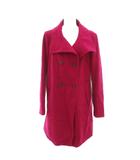 美品 コート ウール 44 赤紫 パープル ショールカラー ダブルブレスト /SJ ■GY59