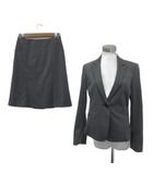 23区 オンワード樫山 スーツ セットアップ 上下 テーラードジャケット シングルボタン ミドル丈 フレアスカート ひざ丈 40 L グレー /YS50 ■GY58