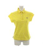 フィドラ FIDRA ポロシャツ カットソー フレンチスリーブ 総柄 ロゴ M 黄 イエロー /LP ■GY58