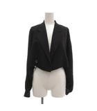 ワイズ Y's ヨウジヤマモト ショート シャツジャケット クロップド丈 黒 ブラック /UO ■GY59