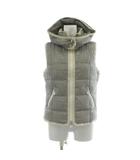 イネド INED ダウンベスト 9 グレー 袖なし フード付き キルティング /PP ■GY59