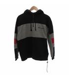 チャンピオン CHAMPION パーカー M 黒 ブラック 長袖 フード付き ハーフジップ 切り替えデザイン 50052 /HW ■GY59