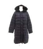 ドゥクラッセ DoCLASSE ダウンコート L ロング フード ジップアップ 紺 ネイビー /AE ■GY59